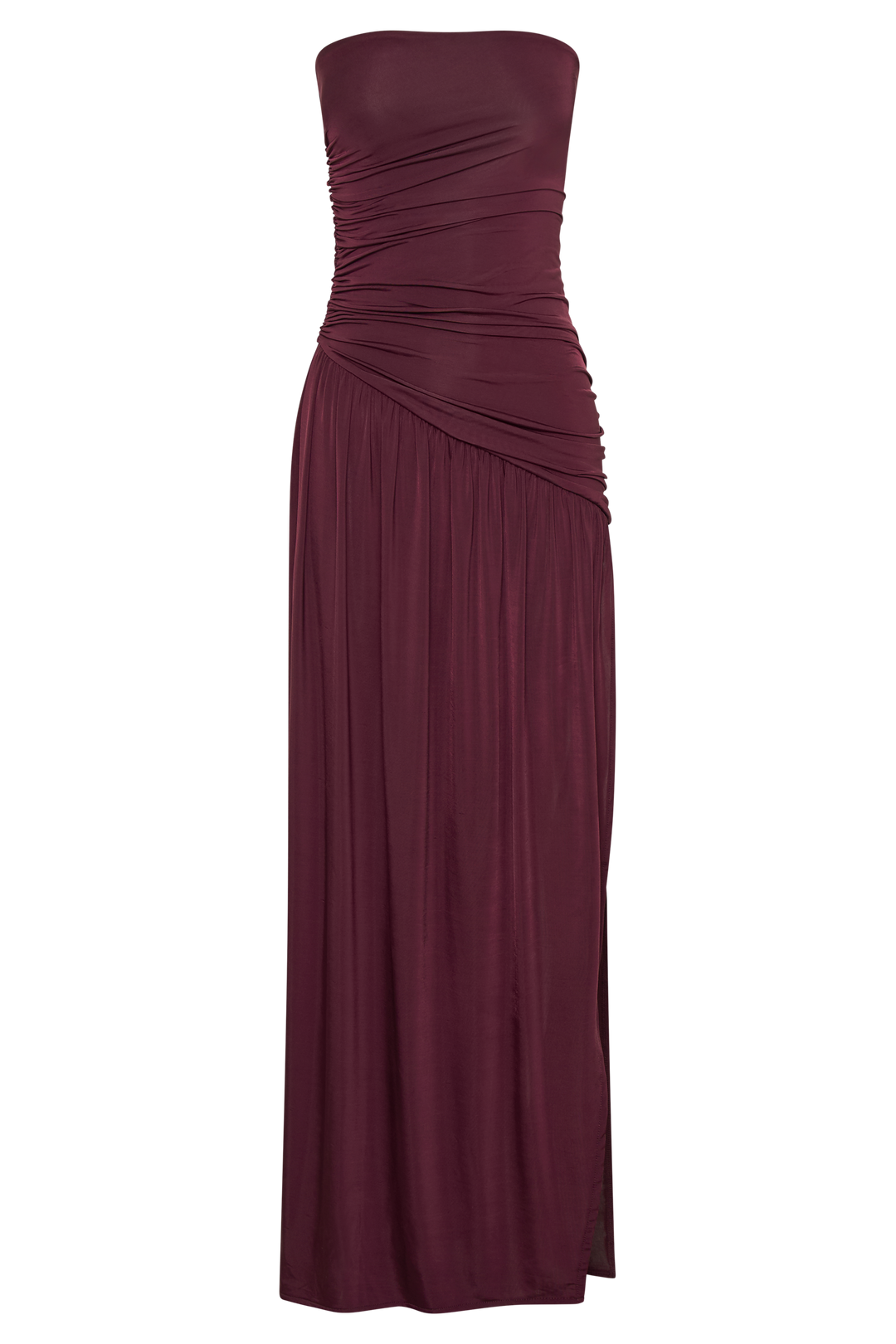 Selvara – Ruched Maroon Gown