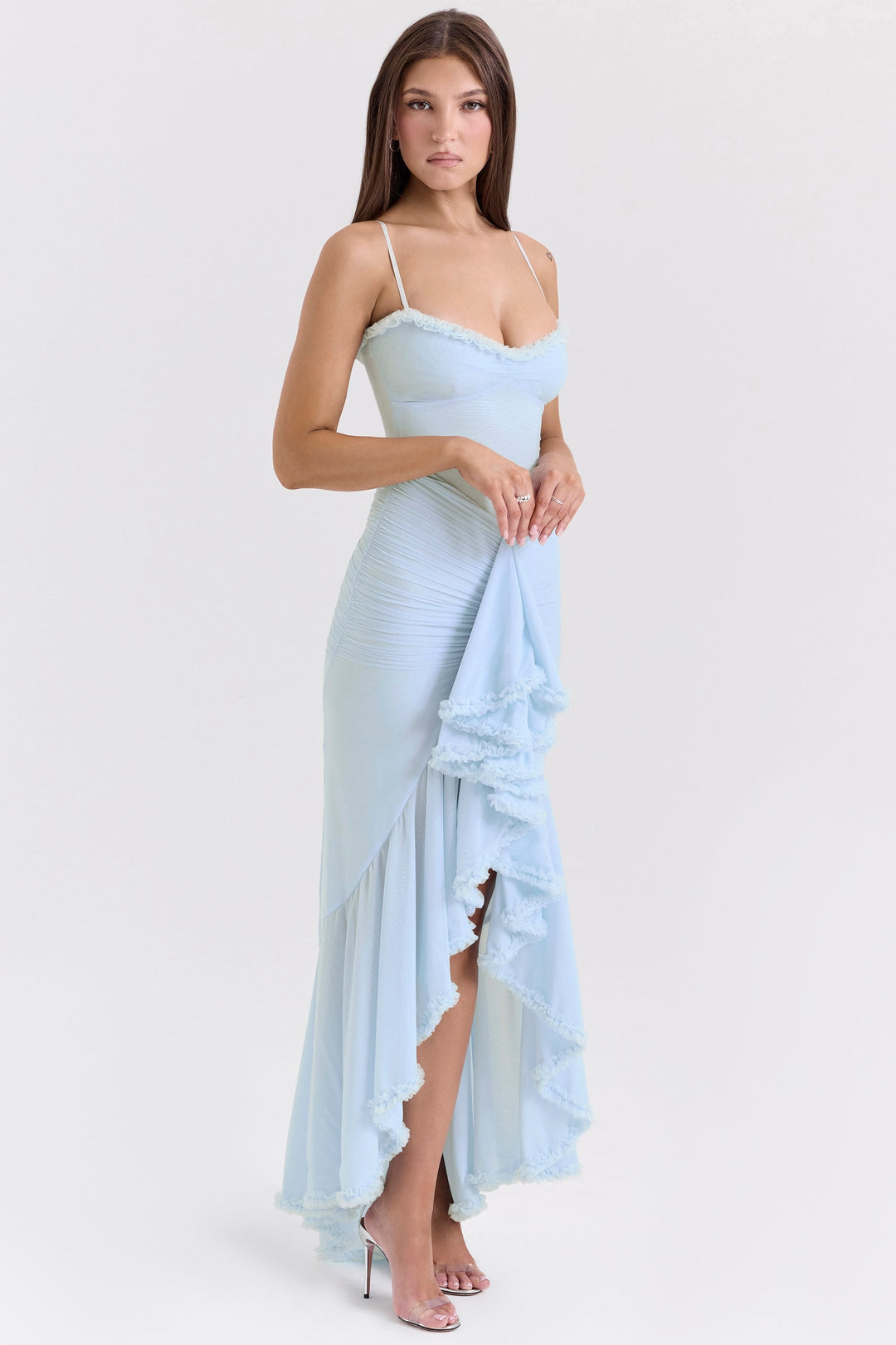 Marisse – Ruffled Mesh Maxi Dress